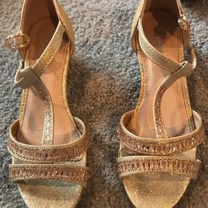 Gold kitten heels